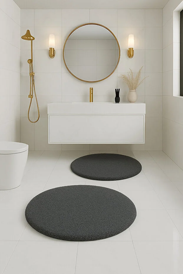 Yuvarlak Yumuşak Kaymaz Taban Peluş Yıkanabilir Banyo Oturma Odası Halı